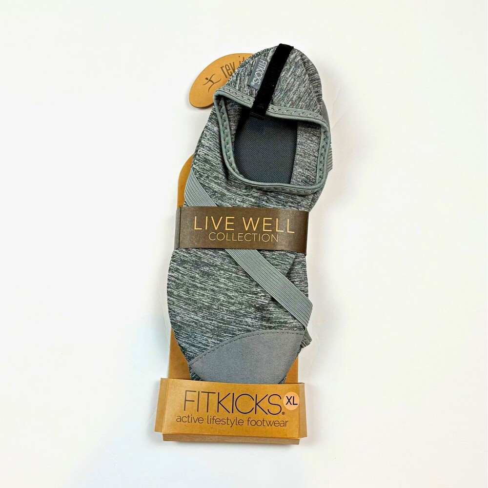 FitKicks Live Well Women's Slip-On Sneaker Water Shoes Gray Sz 10-11, XL